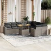 vidaXL Garden Sofa Set Cushions: Dark Grey, Rattan: Grey - 2 of 4
