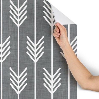 2"x8" Holli Zollinger Arrows Gray Wallpaper Gray - Deny Designs