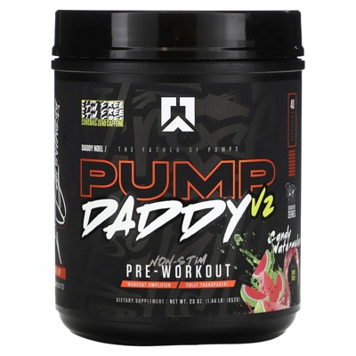 RYSE Pump Daddy V2, Non-Stim Pre-Workout, Candy Watermelon, 1.44 lb (652 g)