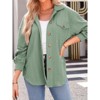 Oversized Shirt Jacket - Women's Long Sleeve Button Down Casual Coat - 3 of 4