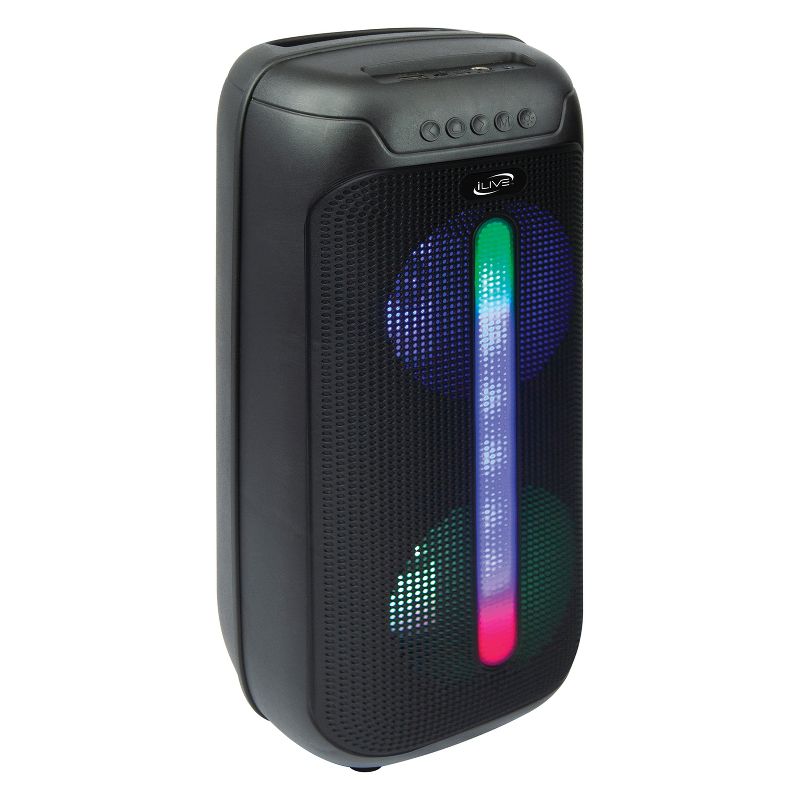 iLive Jam Time Portable Bluetooth® Speaker System with LED Lights, Microphone, and Speakerphone, True Wireless, Black, ISB293B, 3 of 11