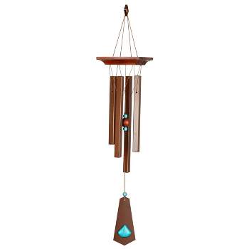 Woodstock Wind Chimes Signature Collection, Woodstock Rustic Chime, 22'' Turquoise Wind Chime RCT