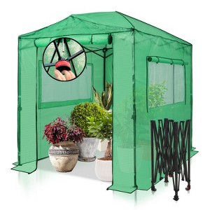 EAGLE PEAK 8'x6' Portable Walk-in Greenhouse with Zippered Doors and Windows - 1 of 4
