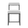 Armen Living Set of 2 Anastasia Iron and Fabric Dining Chairs Matte Black/Light Gray - 4 of 4