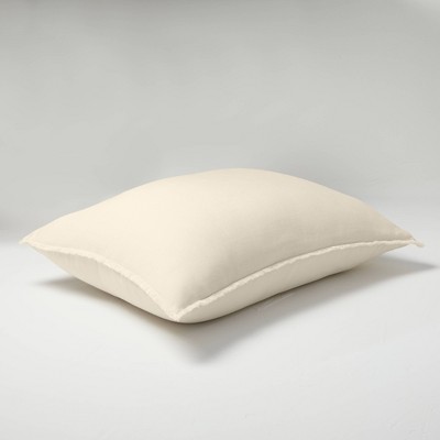 King Size Natural Linen Blend Rectangular Throw Pillow