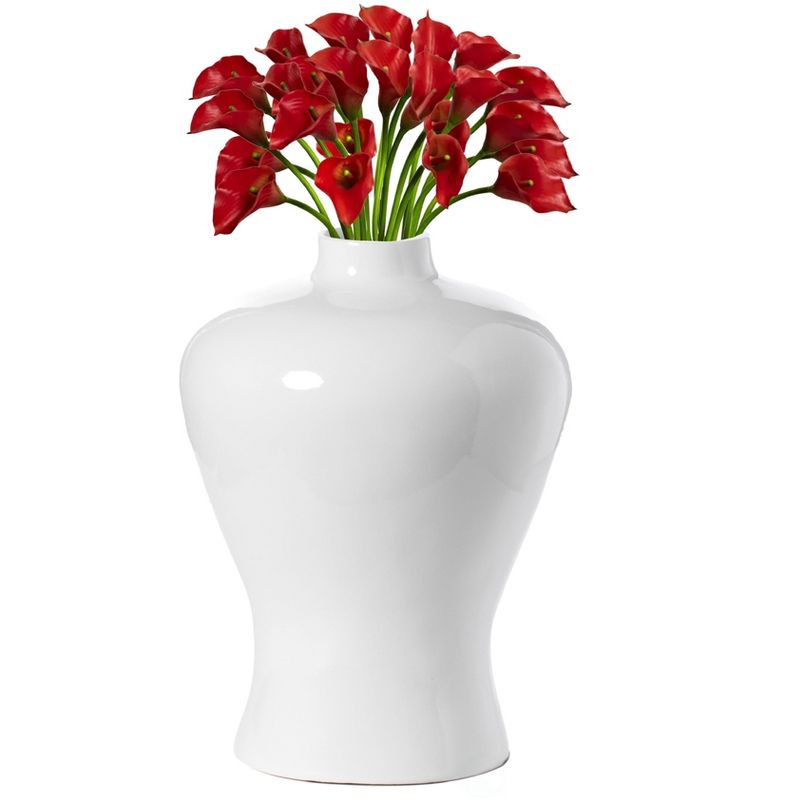Modern White Large Tabletop Centerpiece Flower Vase ,17.75", 1 of 6