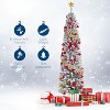 Prelit Flocked Pencil Christmas Tree with Lights, Slim Artificial Xmas Tree with Snowy Branch Tips & Sturdy Metal Stand for Indoor/Outdoor - 3 of 4