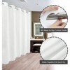 Long No Hook Shower Curtain Liner Soft Microfiber Washable Water Repellent White 71x98 Bathroom Fabric Set - 2 of 4