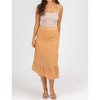 Women's GAUZE TIERED MIDI SKIRT - OLIVACEOUS - 2 of 4