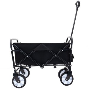 NAYSAYE Wagons Collapsible Utility Cart with Strapping System and Liner Set for Outdoors, Black, 25.98"*17.32"*37.4" - 1 of 4