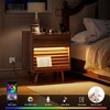 WOWLIVE Wooden Nightstand with 2 Drawers, Modern Bedside Table with Outlets & LED Lights, File Cabinet - 4 of 4