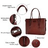 PU Leather Laptop Tote Bag , Waterproof Large Capacity Business Work Briefcase Shoulder Laptop Bag, Brown - 4 of 4
