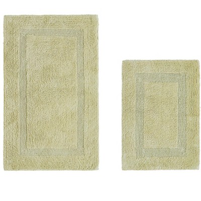 Luxurious Sage Cotton Tufted Reversible Bath Rug Set