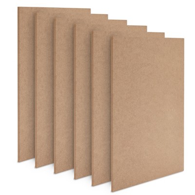 Bright Creations 6 Pack 11x14 MDF Wood Chipboard Sheets, 1/4 Inch Thick Chip Boards for Crafts, DIY Project, Painting