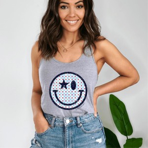 Simply Sage Market S.W.Smiley Patriotic Stars Racerback Tank - 1 of 4