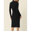 Seta T Women's Square Neck Long Sleeve Slim Fit Ribbed Knit Bodycon Midi Sweater Dress - 4 of 4