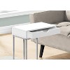 Monarch Specialties Accent Table C-Shaped End Side Snack Storage Drawer Living Room Bedroom Metal Laminate White Grey Contemporary Modern - 3 of 4