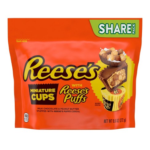 Reese's Stuffed with Reese's Puffs Cereal Milk Chocolate Peanut Butter Miniature Cups Candy - 9.6oz - image 1 of 4