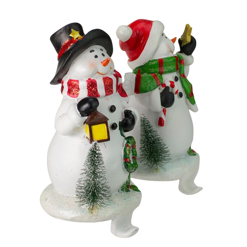 Northlight Set of 2 Glittered Snowman Christmas Stocking Holders 5.75", 3 of 5