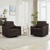 Hyleory Linen Swivel Accent Chair with Studded Trim, Comfortable Upholstery and Smooth 360° Rotation - 3 of 4