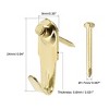 Unique Bargains Photo Frame Hanging Hooks Kit with Nails for Wall Mounting Brassy 0.94" x 0.35" 50 Pcs - 2 of 3