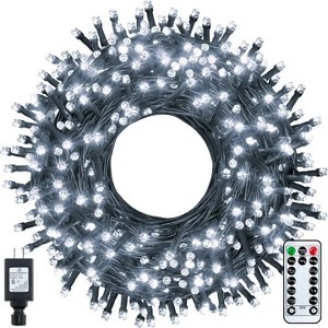 Ollny 400 LED Cool White Christmas Lights (Green Cable, Plug in, 8 Modes, IP44 Waterproof) - 1 of 4