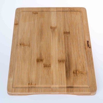 Large Bamboo Cutting Board with Juice Groove and Handles
