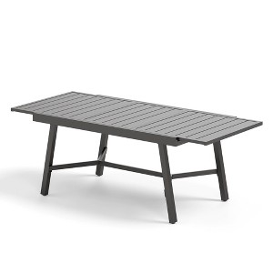 Captiva Designs 1pc Outdoor Patio Dining Spacious Rectangle Metal Table with Steel Frame - 1 of 4