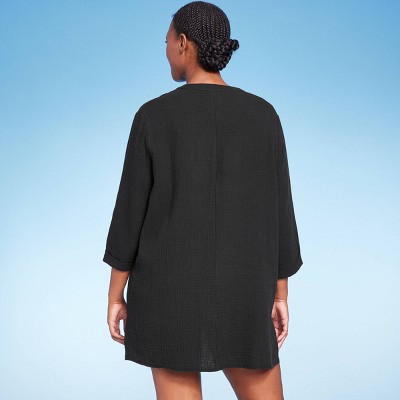 Women's Pullover Tunic Swimsuit Cover Up Kona Sol™ Black S Target