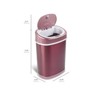 SEVOBAL Indoor Trash Cans Bedroom or Bathroom Automatic Touchless Infrared Motion Sensor Trash Can, 3 Gal, Red, 12.09"*8.36"*17.28" - 2 of 4
