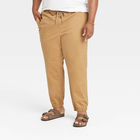 Men's Big & Tall Athletic Fit Chino Jogger Pants - Goodfellow & Co™ Brown LT