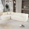 Modern Sectional Sofa, Sponge Sectional Sofa Couch for Living Room, CENGHU Modular L-Shape Sofa Couch with Elegant Curved Design and 2 Throw Pillows - 2 of 4