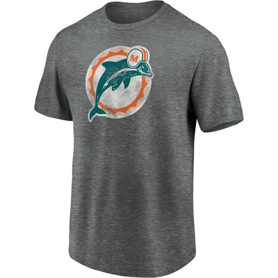 Nfl Miami Dolphins Women's Weak Side Blitz Marled Left Chest Short Sleeve T- shirt : Target