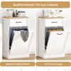 Trash Cabinet Tilt Out, Hidden Trash Can Cabinet 10 Gallon Storage Holder, Freestanding Pet-Proof Garbage Can Cabinet - 4 of 4