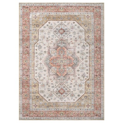 WhizMax Washable Floral Print Area Rug,Traditional Vintage Boho Indoor Carpet