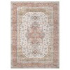 Whizmax Washable Floral Print Area Rug, Traditional Vintage Boho Carpet, Non-Shedding Low Pile Floor Mat with Non-Slip Rubber Backing, Beige - 2 of 4
