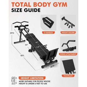 ERKANG Total Home Gym with Detachable Footplate, Swing Attachment and Weight Holder, Versatile Total Body Training Machine - 1 of 4
