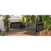DOMETOUR TOPMAX Patio Minimalist Twin Size Garden Swing Bed Wood Porch Swing with Ropes for Backyard, Safe Sloped Design, Black - 2 of 4