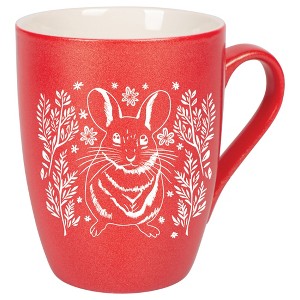 Elanze Designs 10 Ounce Metallic Finish New Bone China Tea Coffee Cup Mug� Crimson Red Springtime Mouse - 1 of 4