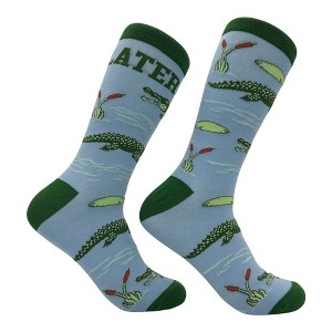 Crazy Dog Men's Later Gator Socks Funny Sarcastic Alligator Graphic Novelty Footwear for Men - 1 of 4