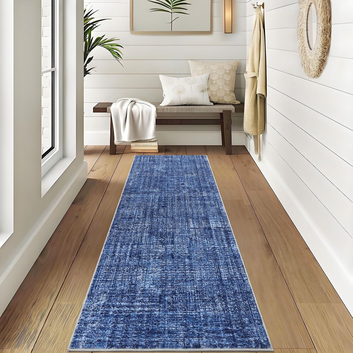 Washable Living Room Rugs Farmhouse Rug Modern Solid Carpet Soft Non Slip Low Pile Rug for Bedroom Dining Room - thumbnail 9
