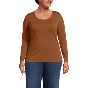 Lands' End Women's Long Sleeve Lightweight Jersey Scoop Neck T-Shirt - 1 of 3