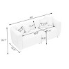 89-Inch Apartment Sofa with 4 Pillows, Modern 3-Seater Couch with Metal Legs and Wood Frame, Ideal for Living Room or Small Spaces-The Pop Home - 4 of 4