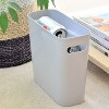 LunaLulinlk Gray 1.5 Gallon Slim Trash Can, Plastic Trash Can, Small Trash Can with Handle - 4 of 4