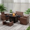 WestinTrends 4 Piece Conversation Outdoor Patio Sofa Set with Square Fire Pit Table - 2 of 4