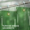 Shower Curtain Liner, Soft Clear Green Heavy Duty 2 - in - 1, 72x72 Plastic Weighted with 12 Rustproof Grommets - 4 of 4