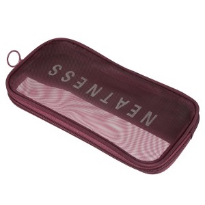 Unique Bargains Portable Zipper Mesh Toiletry Bag Cosmetic Bag for Home Travel Accessories - 1 of 3