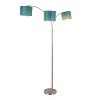 Willow Trio 84" Contemporary Metal Floor Lamp in Brushed Nickel and Turquoise Linen from Grandview Gallery by LumiSource - 4 of 4