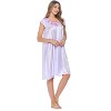 Casual Nights Women's Cap Sleeve Rose Satin Tricot Nightgown - 3 of 4