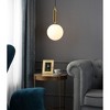 VidaLite Frosted Globe Pendant Gold: Modern Adjustable Height, Metal Shade, E26 Base, UL Listed - 3 of 4